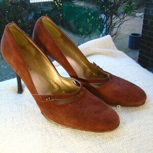 BCBGirls Max Azria brown genuine suede mary jane stiletto pumps, size 9